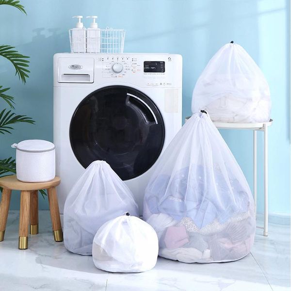 

laundry bags drawstring washing machine bag underwear bra socks wash net large capacity clothes storage pouch mesh dirty