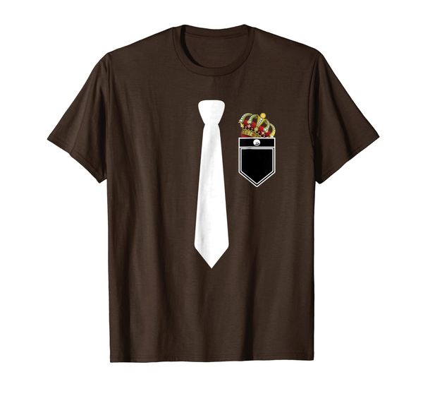 

crown with formal tuxedo tie tux t shirt, White;black