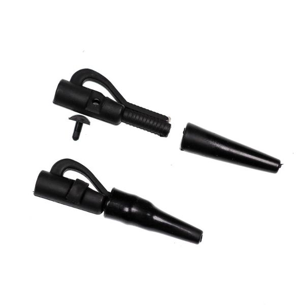 

fishing accessories ellllv 10sets carp pin saftey leadclip & tailrubber rigs swivel leads safe lead clip system black brown