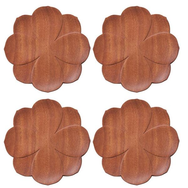 

mats & pads wooden coasters set of 4,placemats heat resistant drink mat table tea coffee cup pad for drinking glasses