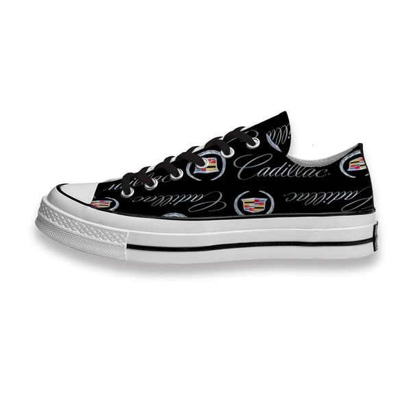 

custom printed sho cadillac logo in black sneakers low mens womens skateboard sport footwear diy trainers canvas casual shoe
