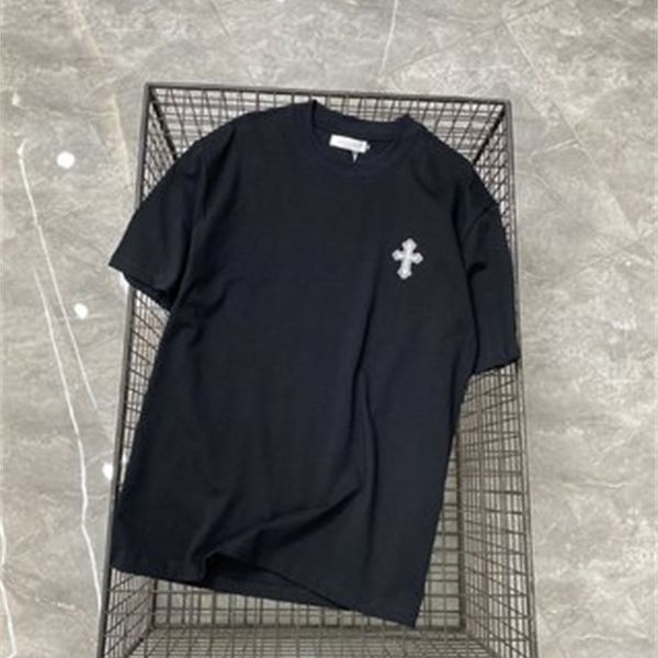 

2021 new t-shirt for couples cross print casual short sleeve t-shirt, White