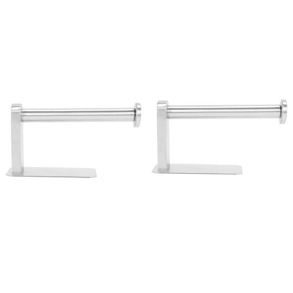 

toilet paper holders 2x self adhesive holder sus kitchen tissue roll towel rustproof, brushed nickel finish