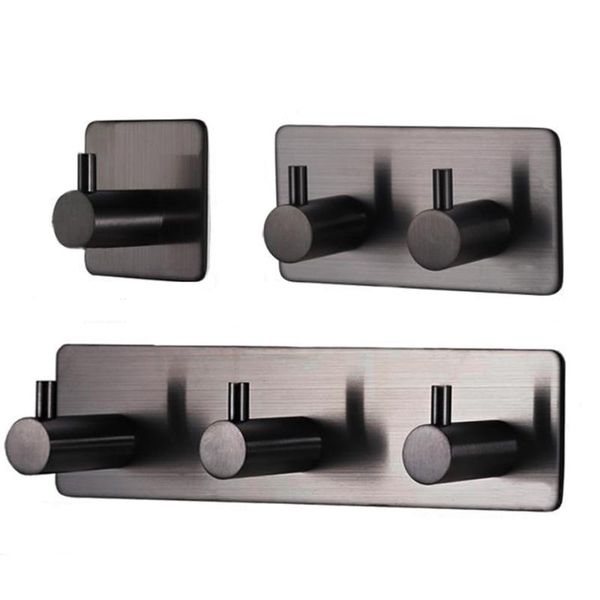 

hooks & rails black l-shape waterproof adhesive hanger wall-mounted clothes umbrella keys hats storage hook drill-decoration