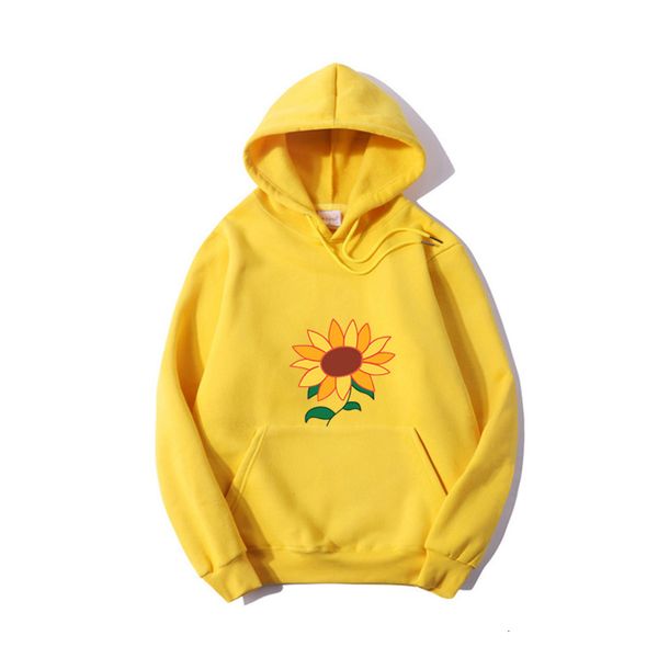 

women's hoodies & sweatshirts yellow women aesthetic sun flower oversized hoodie long sleeve casual sweatshirt carton cute print, Black
