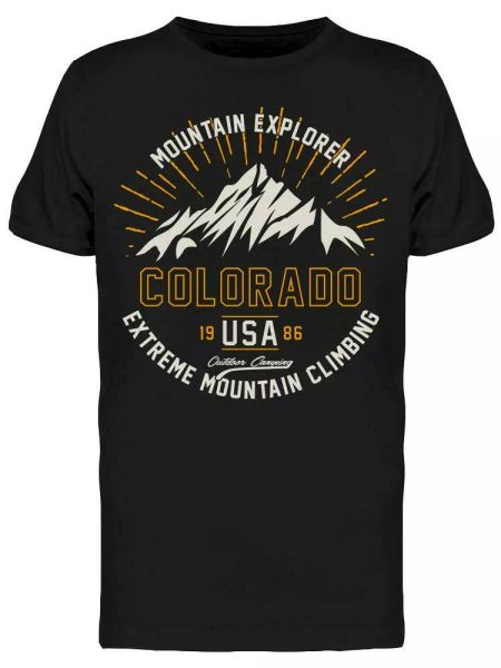 

extreme mountian climbing tee men's -image by shutterstock, White;black