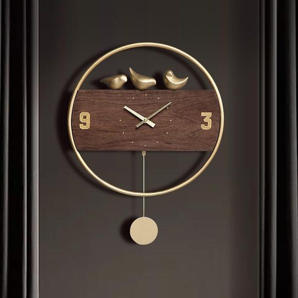 

wall clocks large bird silent clock modern design creative wood nordic kitchen round duvar saati home decoration