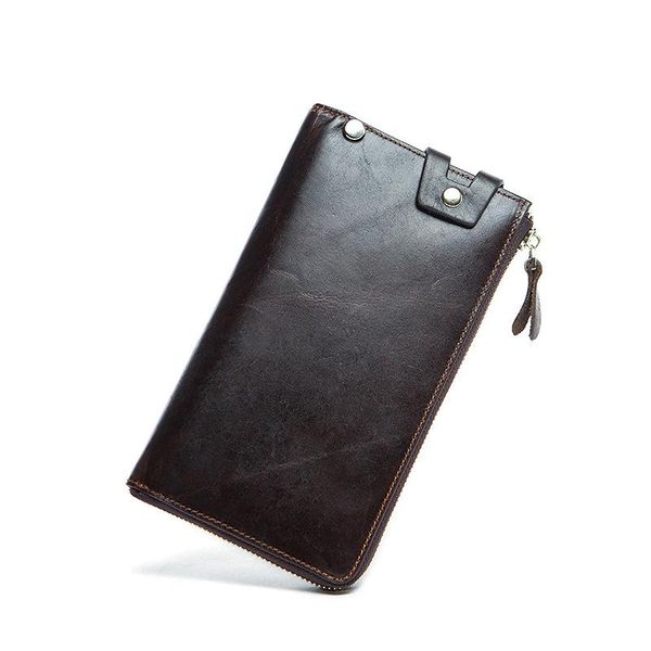 

wallets wallet retro leisure men long first layer of leather multi - card holding handbag, Red;black