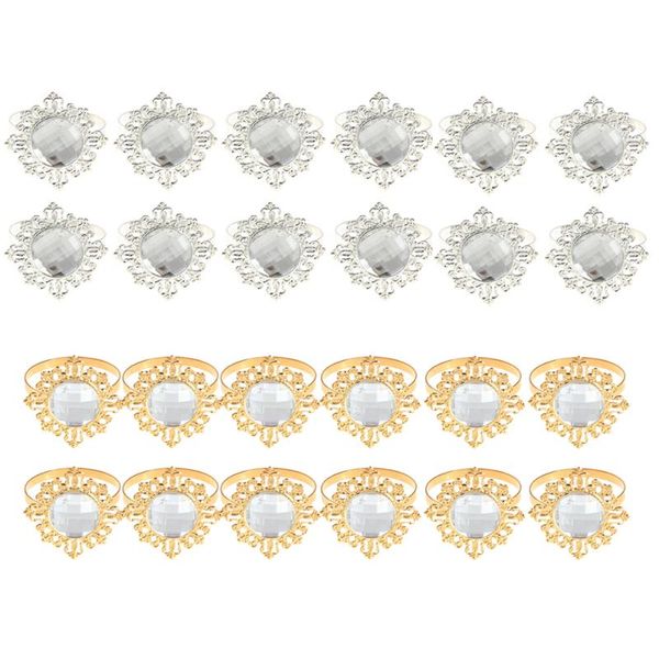 

napkin rings 12pcs acrylic diamond design ring holiday dinner wedding receptions gifts gold silver christmas table decorations