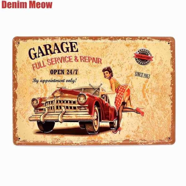 

garage vintage embossed metal tin signs bar pub home repair shop gas decorative plates tire wall stickers retro art poster at014a