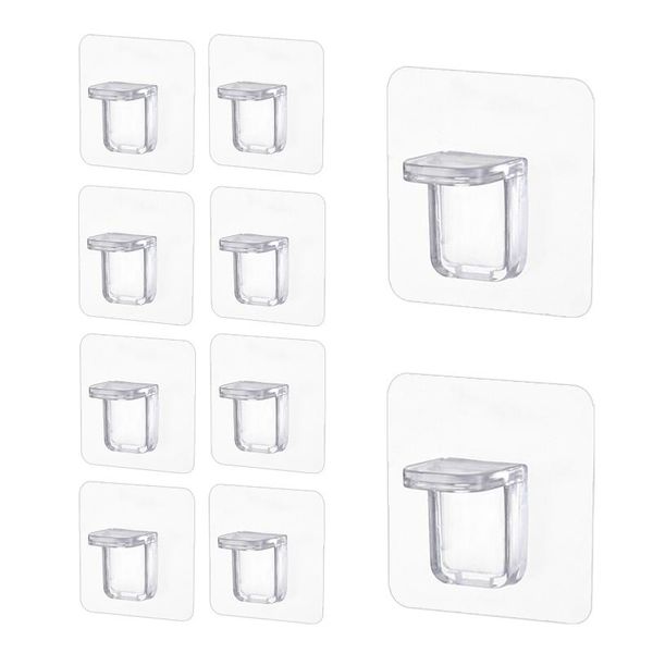 

10pc/pack strong seamless sticky hook layered partition shelf support bracket adhesive peg for closet cabinet furniture hardware hooks & rai