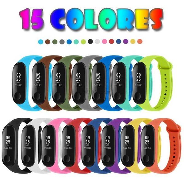 

15pcs straps for xiao mi mi band 3 / mi smart band 4 bracelets silicone watch band replacement 15 colors h0915, Silver