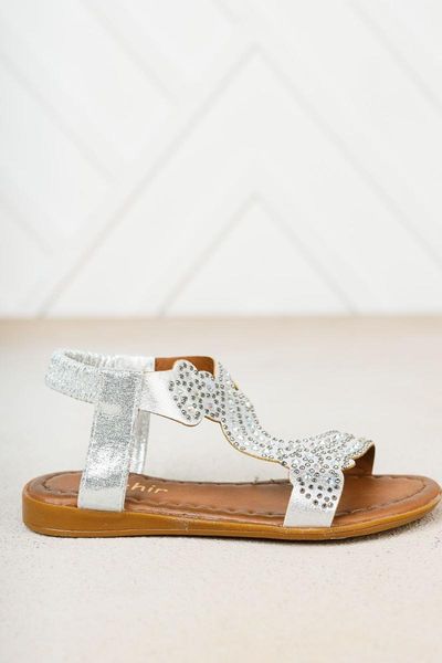 

sandals silver gemstone female child, Black