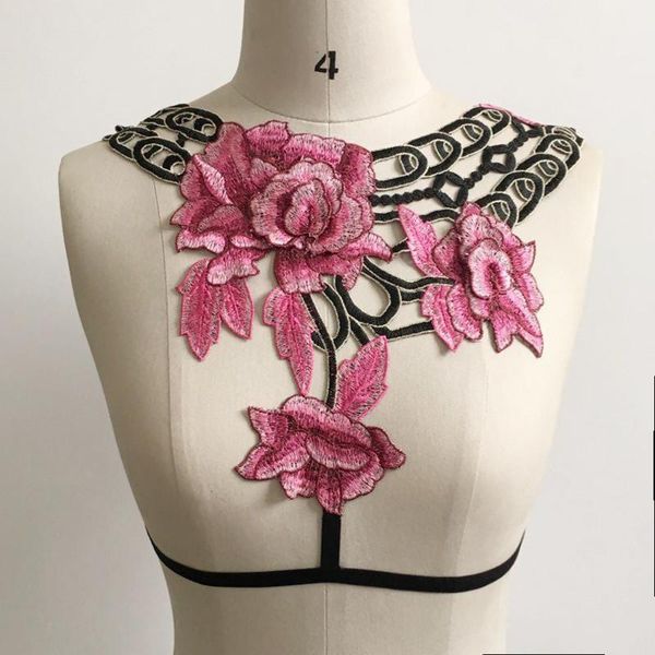 

bras sets guiyi 6 styles women halter underwear straps bra female embroidered flowers elastic bandage body harness cross, Red;black