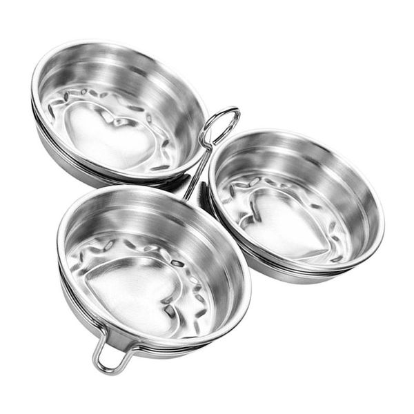 

bowls 1pc love steamed egg bowl stainless steel household storage (silver)