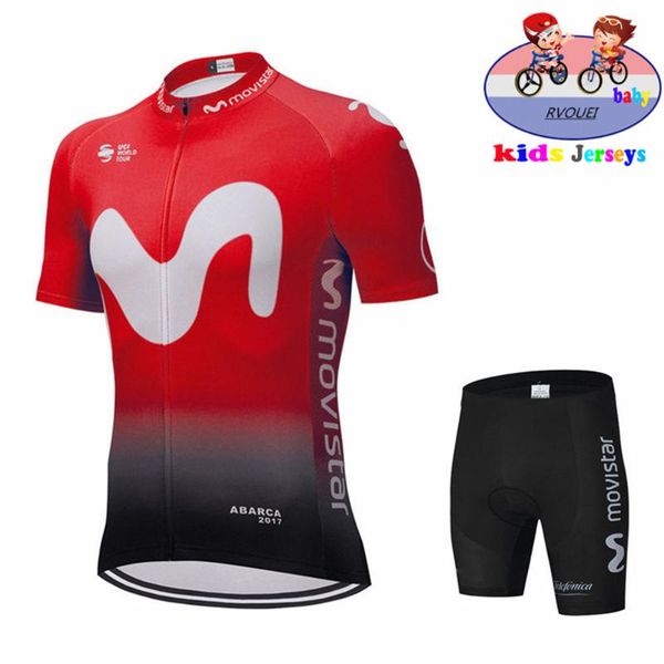 

racing sets 2021 kid's cycling jersey set breathable shorts fluorescent green children bike clothing boys girls summer bicycle wear, Black;blue