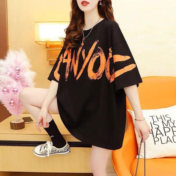 

summer 2021 short sleeve t-shirt women's loose and versatile print top, White