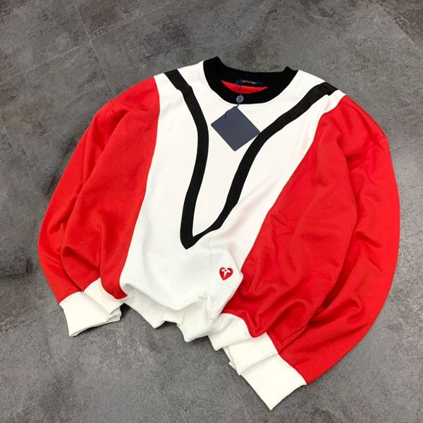 

2021 autumn new red loose contrast round neck sweater women's thin coat, Black