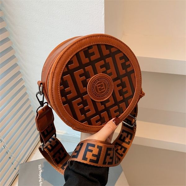 

women's new hand small round fashion simple wide single shoulder diagonal bag