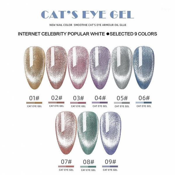 

cat eye glitter varnish uv led gel soak off semi permanent colorful mirror nail polish1