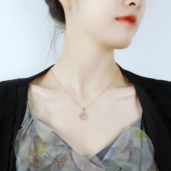 

chains 316l stainless steel european stylish rose round roman bumerals charm chain necklace for women fashion jewelry, Silver