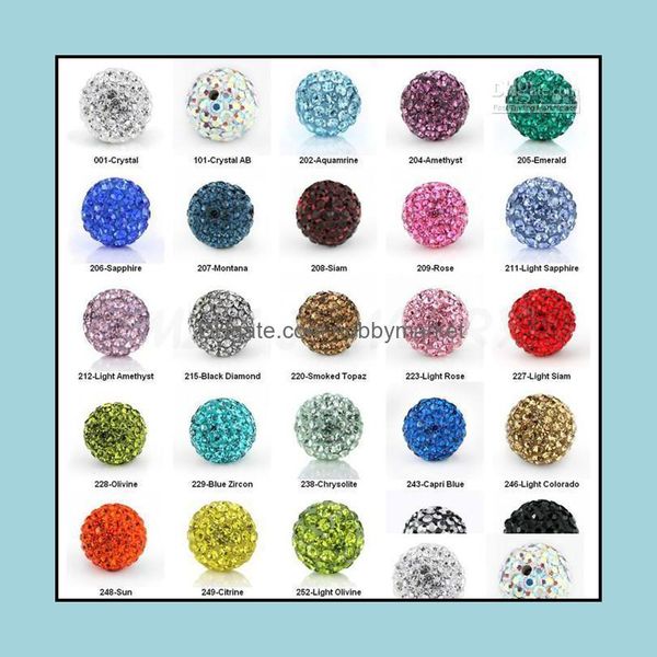 Monili allentati di cristallo dei branelli! 100 Pz/lotto 10 Mm Colore Misto Micro Pavimenta Cz Disco Ball Bead Bracciale Collana Branelli. Drop Delivery 2021 J2Fbn