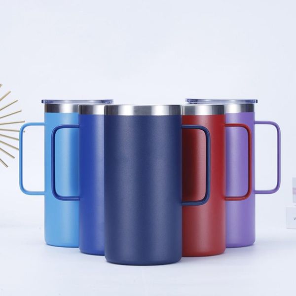 

water bottles 24oz beer mug 304 stainless steel vacuum long-lasting insulated tumbler coffee for travel office double wall handle