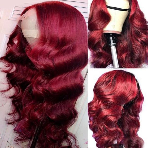 

99j wine red burgundy synthetic wigs 13x4 lace front colored fiber hair pre plucked body wave cosplay for party and daily1, Black