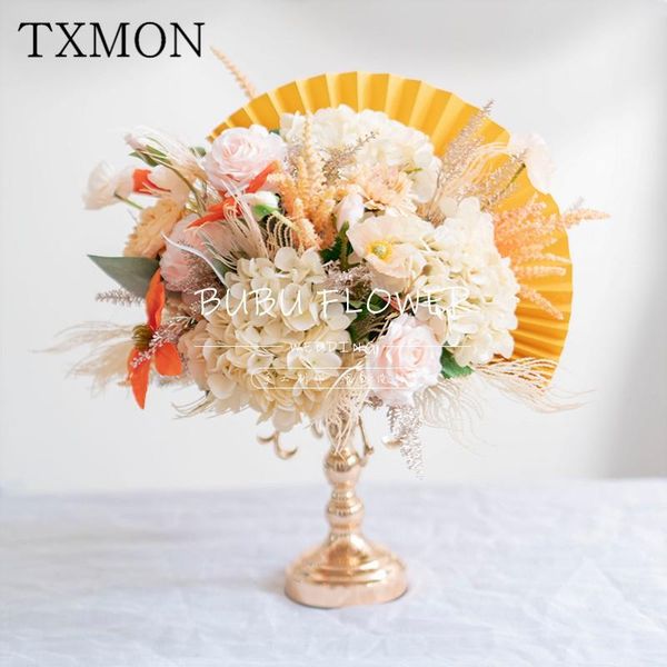 

decorative flowers & wreaths simulation fake flower table decoration wedding row floral props el welcome area decorations