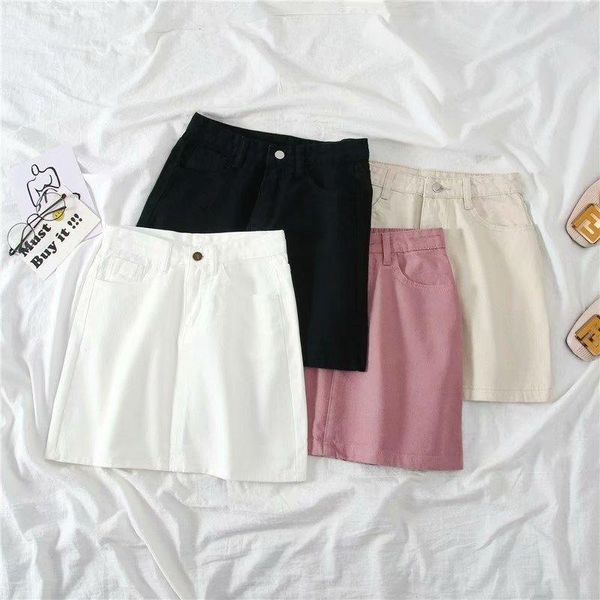 

skirts summer skinny hip wrap a-line skirt high-waisted denim, Black