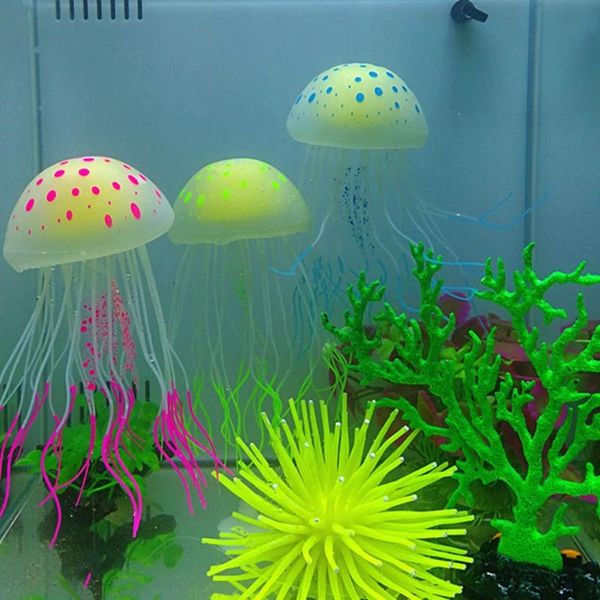 

decorations aquarium large luminous simulation silicone jellyfish wholesale marine landscaping decoration crafts