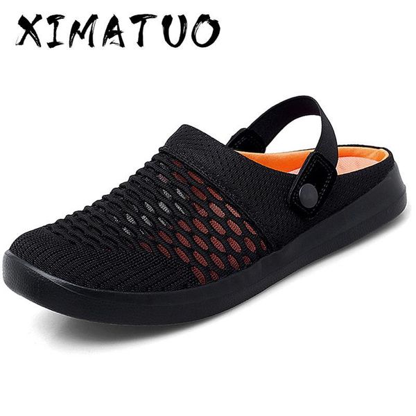 

sandals summer men's fashion rubber comfortable mesh mens shoes outdoor slip-on water, Black