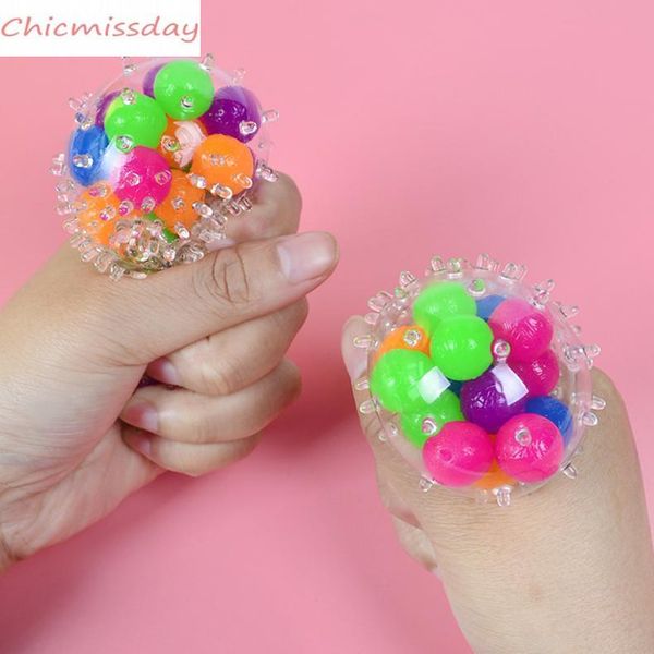 

sensory fingers toys 6cm color bead ball tpr rubber decompression balloon toy kneading autism anxiety stress reliever dhl free