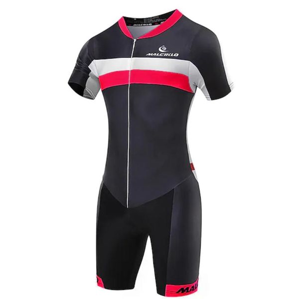 

racing sets malciklo triathlon cycling jersey short sleeve clothing man skin suit bike set for swimming runnin, Black;blue