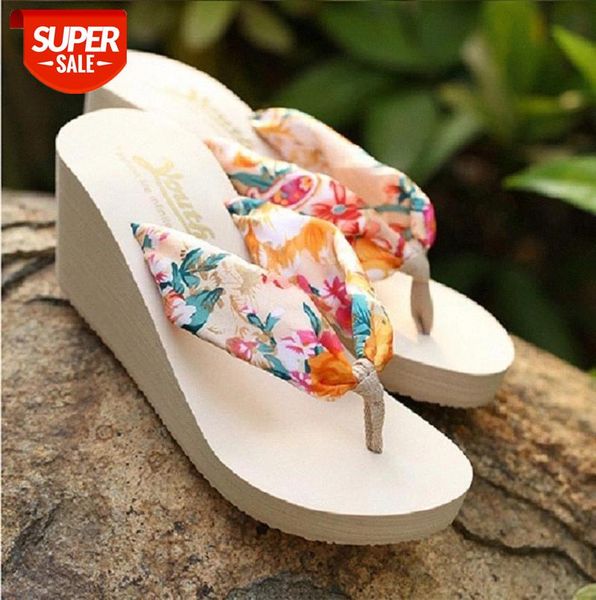 

summer women slippers platform wedge shoes high heel sandals leopard flip flops female slides beach shoes zapatos mujer #wr6h, Black