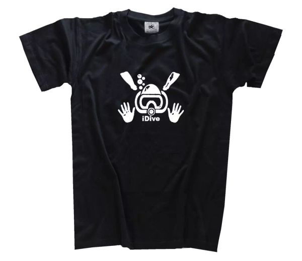

idive i buzo buceo snorkel camiseta s-xxxl nuevo, White;black
