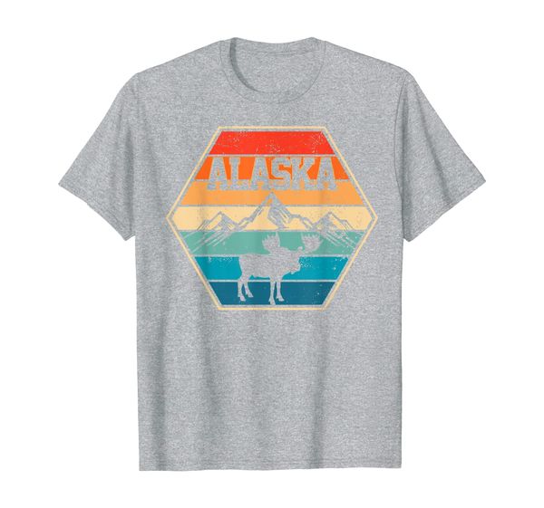 

Alaska USA Moose Mountain Hiking Vintage Retro Gift T-Shirt, Mainly pictures