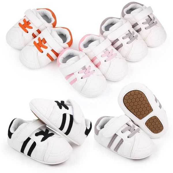 

infant born baby girls solid shoes soft soled rubber anti-slip sport toddler kid children first walker size 0-18m walkers
