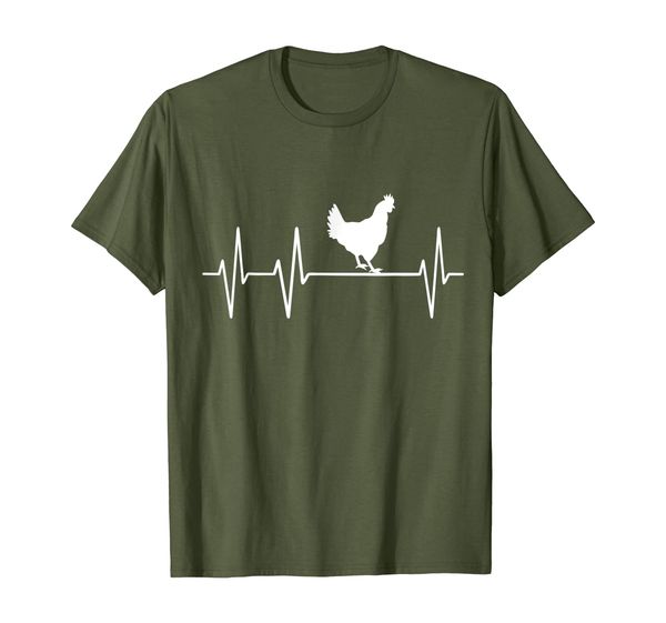 

chicken heartbeat tee gift for farmer country people t-shirt, White;black