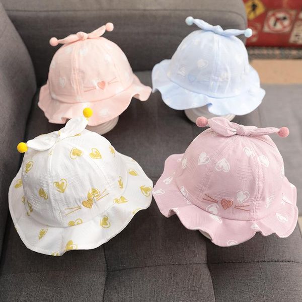 

hat summer super cute princess fisherman born baby thin sunscreen caps & hats, Yellow