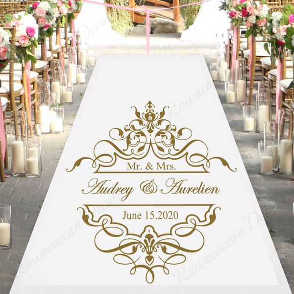 Personalisierte Braut Bräutigam Name und Datum Hochzeit Tanzfläche Aufkleber Vinyl Hochzeit Party Dekoration Mitte des Bodens Aufkleber 4496 X0703