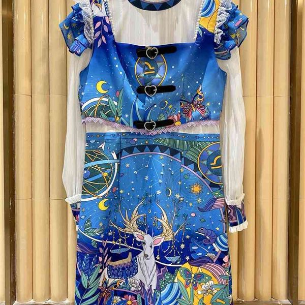 

truevoker women's high end fashion blue animal print beading pencil dress + corset two piece set 210602, White