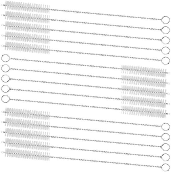 Extra lange Trinkhalm-Reinigungsbürste, verlängert 6,9 Zoll (175 mm), Pfeifenreiniger, Reinigung von Nylonborsten, Edelstahlgriff für Trinkpfeifen