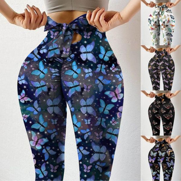 

women printing high waist stretch strethcy fitness leggings yoga pants activewear jacquard sports running outfit