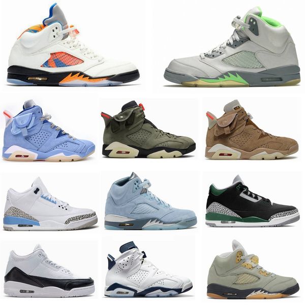 

quality 3 men basketball shoes jumpman 5s 6s cardinal red racer blue midnight navy true patchwork unc black muslin cool grey electric green