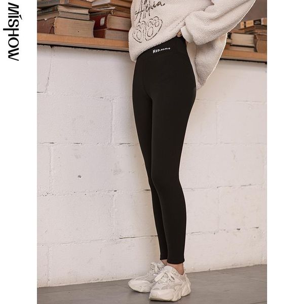 

women's leggings cmaz 2021 winter for women warm thick slim pencil pants skinny high waist tights female trousers zb20c40055, Black