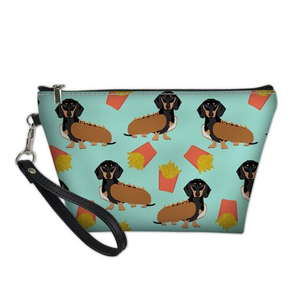

cute dachshund dog cosmetic bag beautician vanity necessaire beauty women travel toiletry kit makeup organizer make up pouch bags & cases