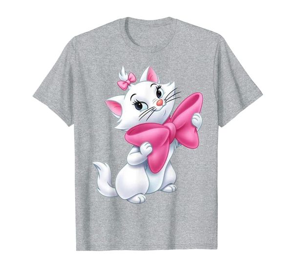 

womens marie cat cartoon, aristocats kitty, plush tee gift t-shirt, White;black
