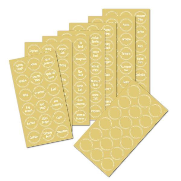 

gift wrap 8pcs white spice label pantry for kitchen home durable round lad-sale