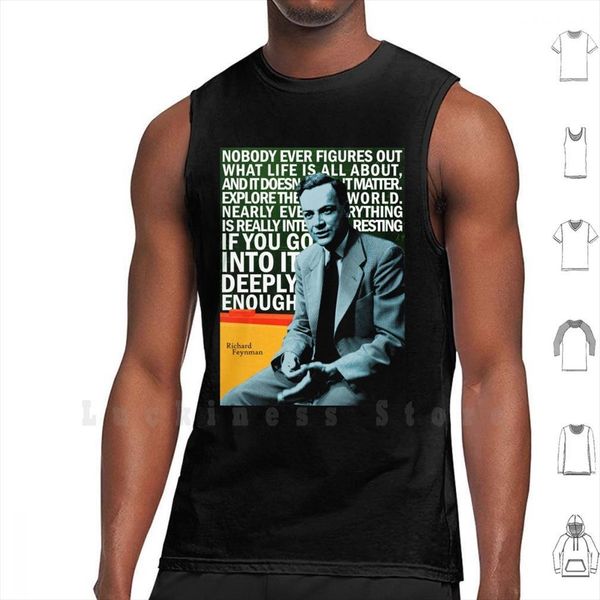 

richard feynman tank vest 100% cotton physics geeky nerdy, White;black